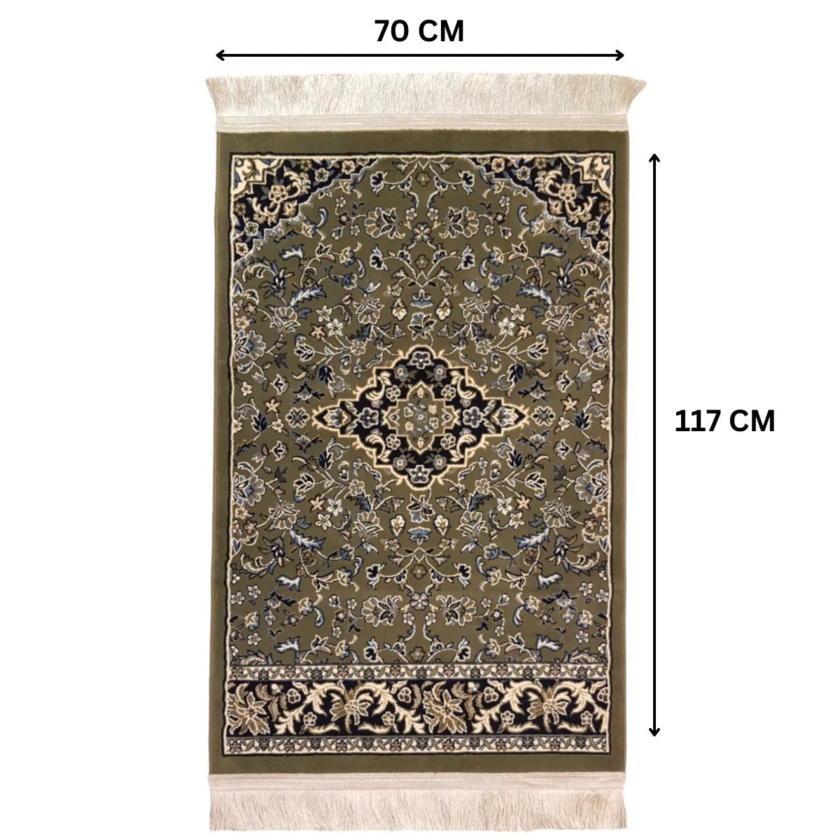 Al Rawdah Prayer Mat Inspired by Al-Masjid Nabawi, Crafted in Madina, Saudi Arabia (GREEN)
